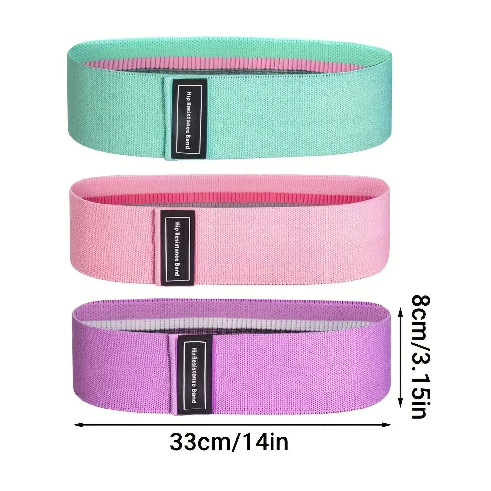 Ultimate Resistance Bands Yoga Starter Set - 3 Non-Slip Stretch Workout Bands for Booty & Legs with Convenient Carry Bag for Men & Women