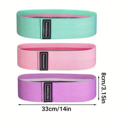 Ultimate Resistance Bands Yoga Starter Set - 3 Non-Slip Stretch Workout Bands for Booty & Legs with Convenient Carry Bag for Men & Women