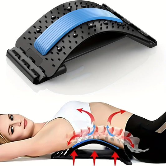 Ultimate 4-Level Adjustable Back Stretcher - Relieve Lower Back Pain & Improve Posture with Lumbar Support Traction Device
