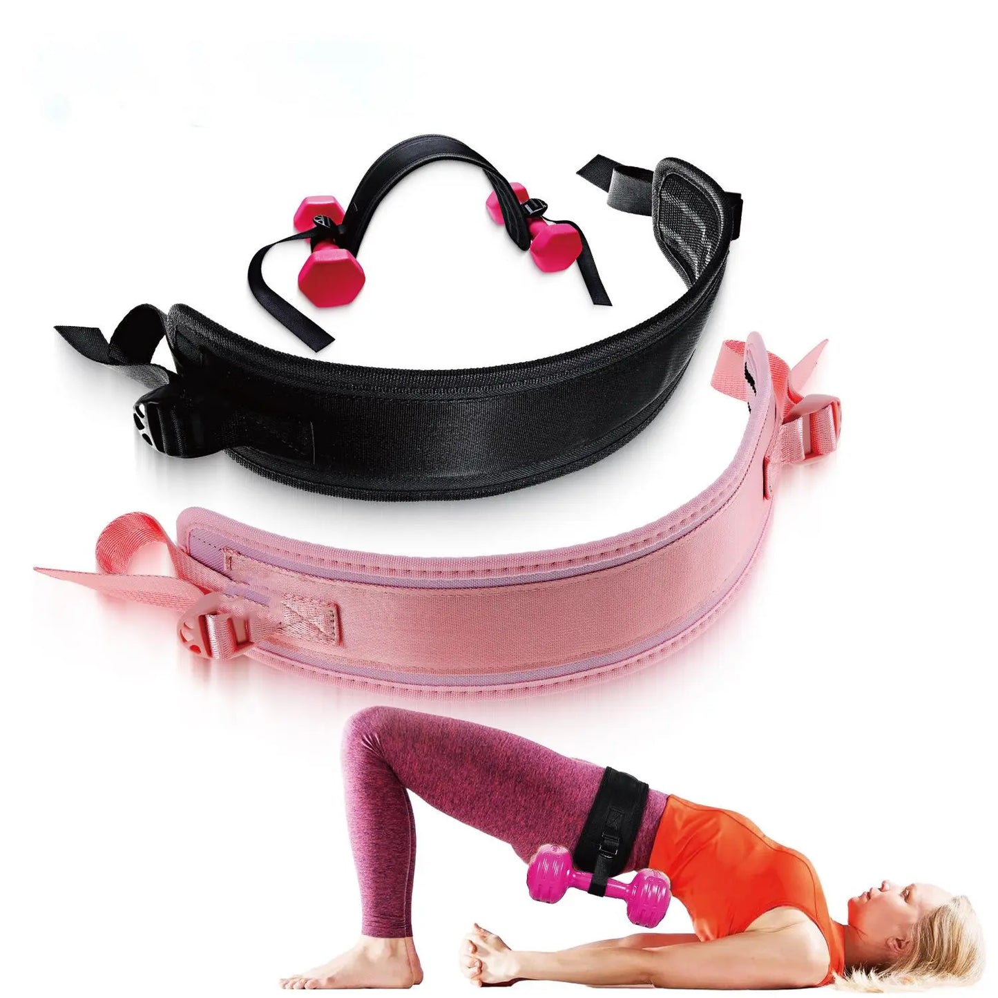 Ultimate Adjustable Dumbbell Belt for Hip Thrusts - Durable & Portable Fitness Accessory for Glutes Workout at Home Gym