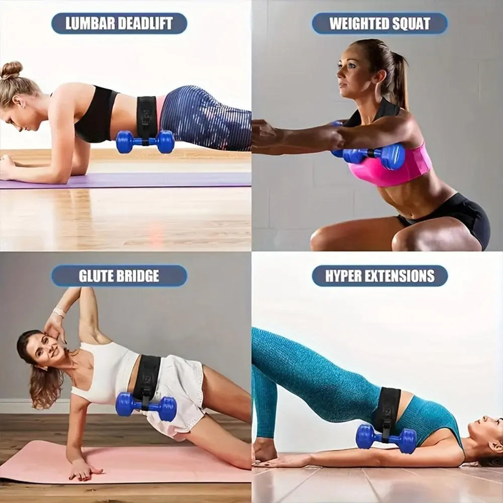 Ultimate Adjustable Dumbbell Belt for Hip Thrusts - Durable & Portable Fitness Accessory for Glutes Workout at Home Gym
